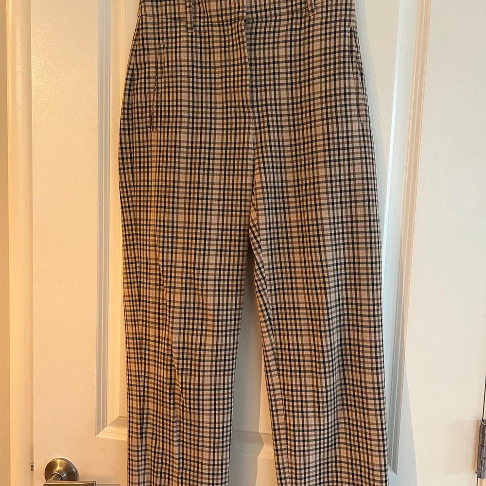Plaid High-Waisted Pants
